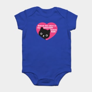 Greatest Human Mom Cat Heart Baby Bodysuit